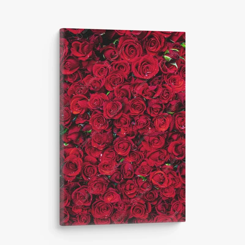 Cuadro en lienzo mosaico de rosas rojas