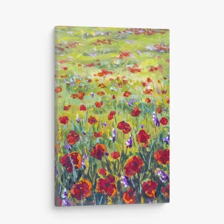 Cuadro en lienzo prado de amapolas en estilo impresionista – Pixers®