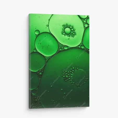 Cuadro en lienzo composición de burbujas verdes abstractas – Pixers®