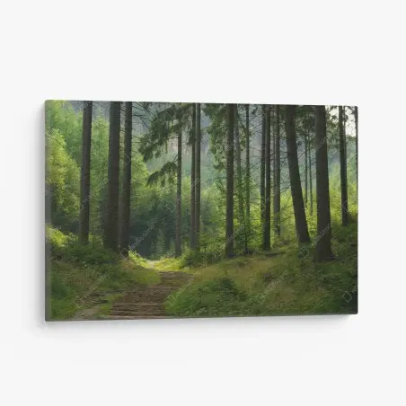 Cuadro en lienzo sendero en bosque de pinos – Pixers®