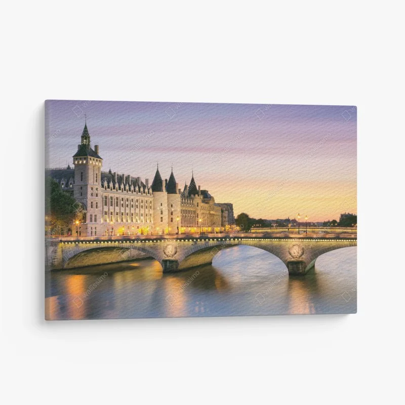 Cuadro en lienzo amanecer en París junto al río Sena