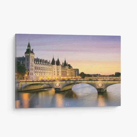 Cuadro en lienzo amanecer en París junto al río Sena – Pixers®