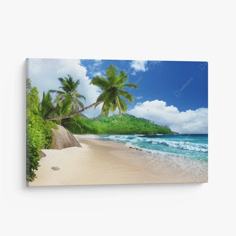 Cuadro en lienzo playa tropical de Mahé, Seychelles