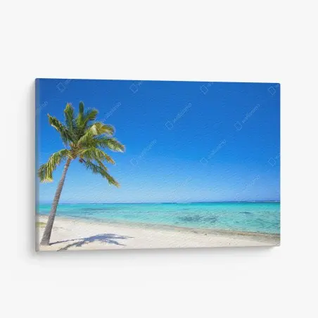 Cuadro en lienzo paraíso tropical con palmera junto al mar – Pixers®