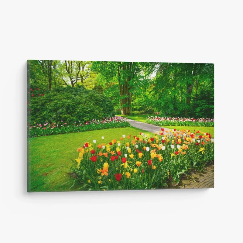 Cuadro en lienzo jardín de tulipanes en Keukenhof