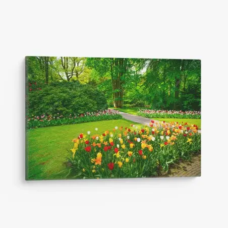 Cuadro en lienzo jardín de tulipanes en Keukenhof – Pixers®