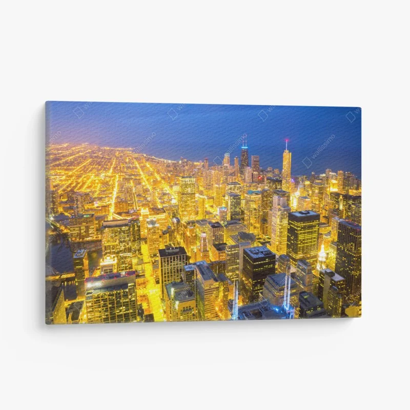 Cuadro en lienzo impresionante vista nocturna de Chicago