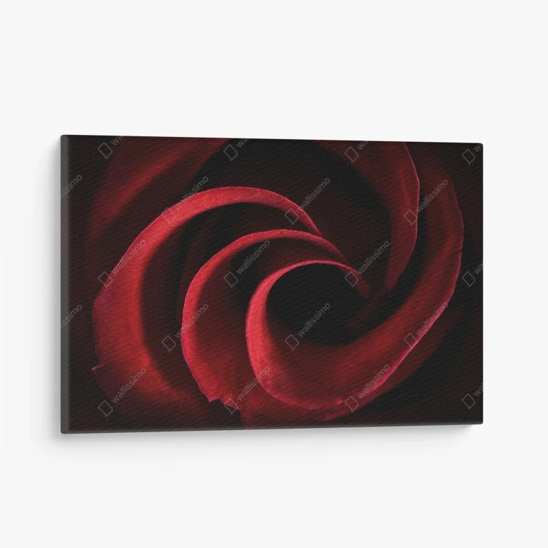 Cuadro en lienzo espiral de pétalos rojos