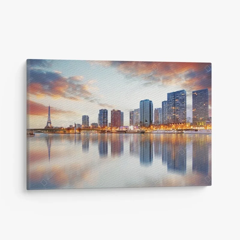 Cuadro en lienzo amanecer en París con la Torre Eiffel