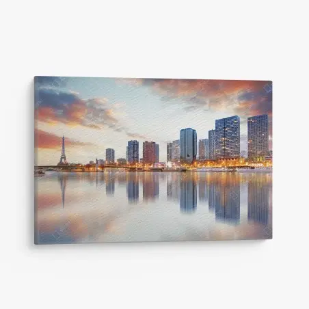 Cuadro en lienzo amanecer en París con la Torre Eiffel – Pixers®