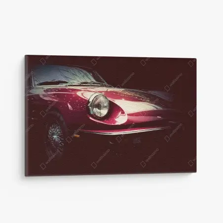 Cuadro en lienzo coche clásico rojo en primer plano – Pixers®