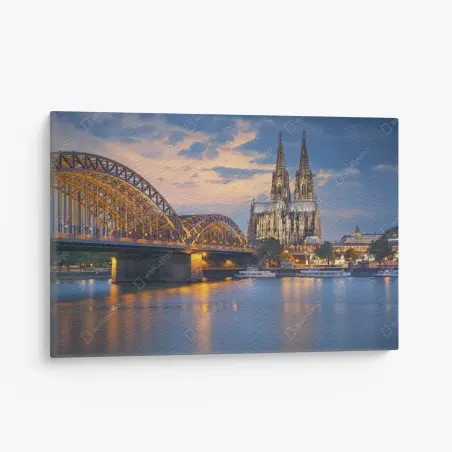Cuadro en lienzo catedral de Colonia al atardecer – Pixers®