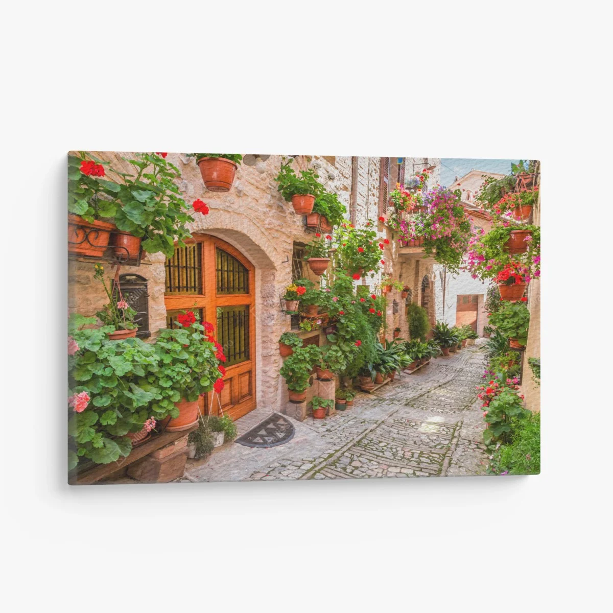 Cuadro en lienzo encanto de un callejón florido en Umbría – Pixers® Cuadro en lienzo encanto de un callejón florido en Umbría – Pixers®