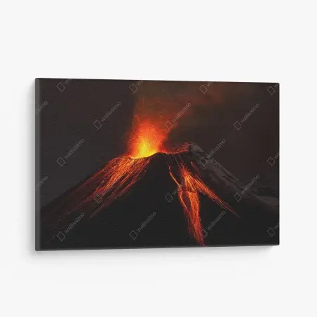 Cuadro en lienzo erupción volcánica nocturna – Pixers®