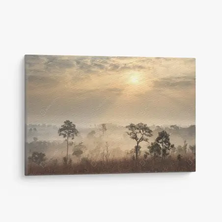 Cuadro en lienzo amanecer en la sabana de Tailandia – Pixers®