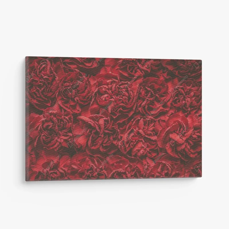 Cuadro en lienzo claveles rojos efecto retro para decoración