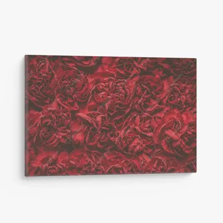Cuadro en lienzo claveles rojos efecto retro para decoración – Pixers®