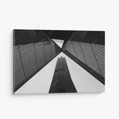Cuadro en lienzo perspectiva urbana de Melbourne en blanco y negro – Pixers®