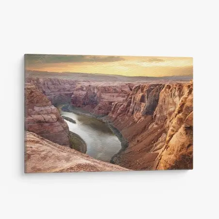 Cuadro en lienzo panorama del cañón de Horseshoe Bend al atardecer – Pixers®