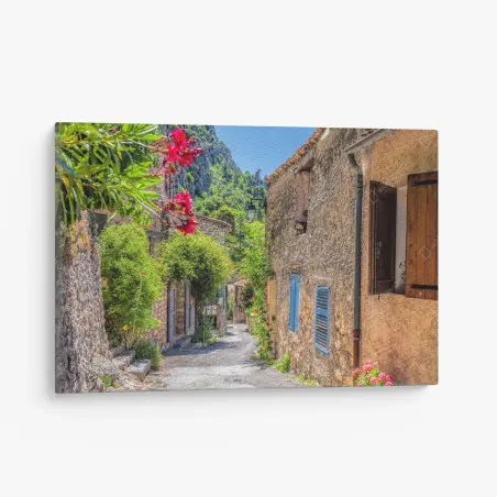 Cuadro en lienzo calle provenzal en Moustiers-Sainte-Marie – Pixers®