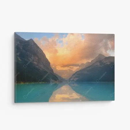Cuadro en lienzo amanecer sereno en Lake Louise – Pixers®
