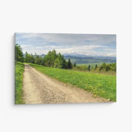 Cuadro en lienzo paisaje primaveral en Gorce, Polonia – Pixers®
