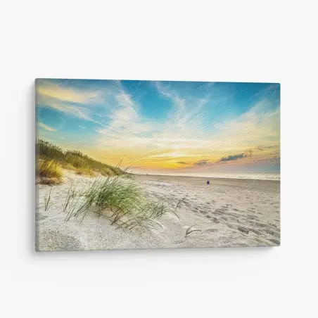 Cuadro en lienzo atardecer sereno en la playa – Pixers®