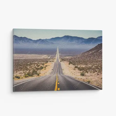 Cuadro en lienzo carretera infinita hacia las montañas – Pixers®