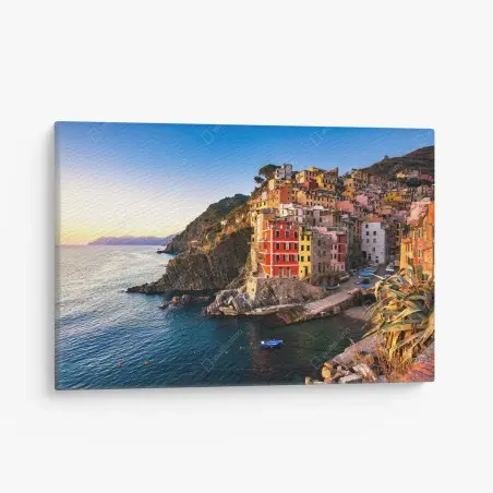 Cuadro en lienzo puesta de sol en Riomaggiore, Cinque Terre – Pixers®
