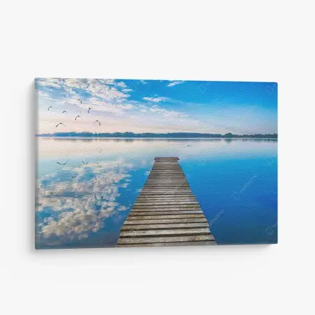 Cuadro en lienzo muelle hacia la calma en el lago Selment Wielki – Pixers®