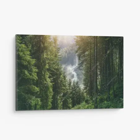Cuadro en lienzo cascada de Krimml en bosque alpino – Pixers®