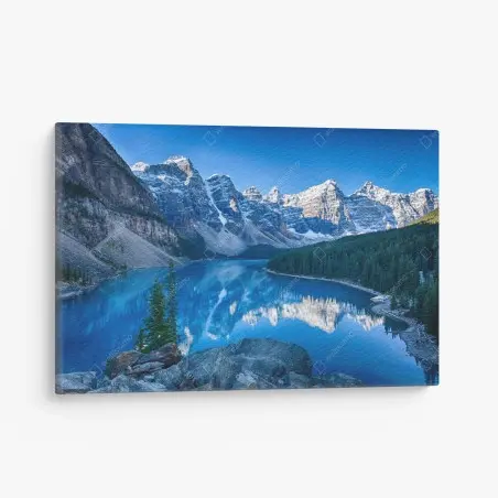 Cuadro en lienzo paisaje sereno del lago Moraine al amanecer – Pixers®
