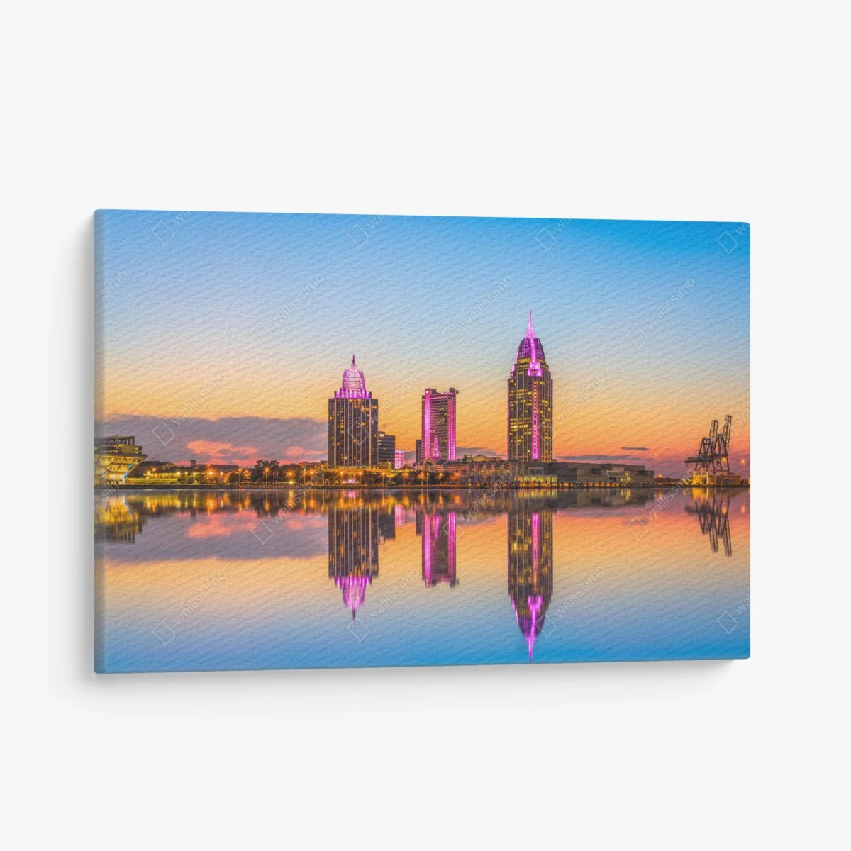 Cuadro en lienzo amanecer en Mobile: horizonte urbano reflejado – Pixers® Cuadro en lienzo amanecer en Mobile: horizonte urbano reflejado – Pixers®