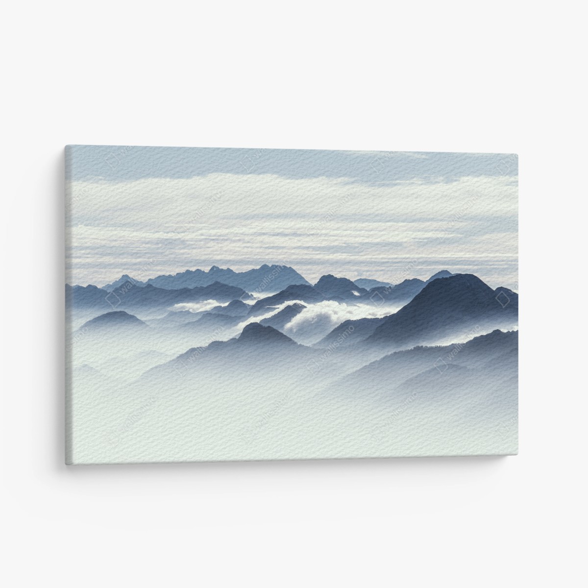 Cuadro en lienzo panorama de montañas en niebla serena – Pixers®