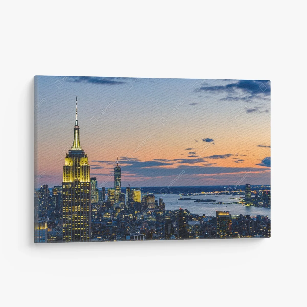 Cuadro en lienzo puesta de sol en Nueva York con Empire State Building iluminado – Pixers® Cuadro en lienzo puesta de sol en Nueva York con Empire State Building iluminado – Pixers®