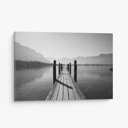 Cuadro en lienzo muelle hacia el horizonte – Pixers®