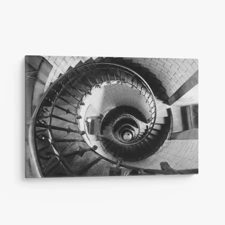 Cuadro en lienzo escalera en espiral en blanco y negro – Pixers®