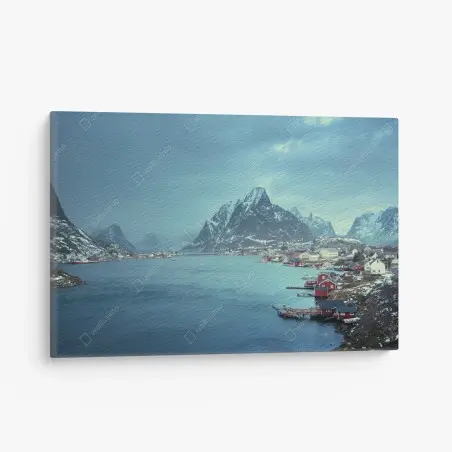 Cuadro en lienzo serenidad ártica en Reine, Lofoten, Noruega – Pixers®