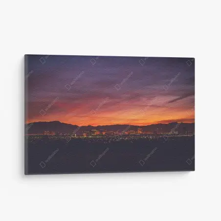 Cuadro en lienzo panorama de Las Vegas al atardecer – Pixers®