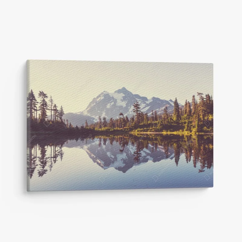 Cuadro en lienzo reflejo sereno del monte Shuksan en Washington