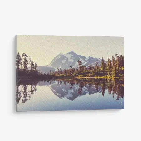 Cuadro en lienzo reflejo sereno del monte Shuksan en Washington – Pixers®