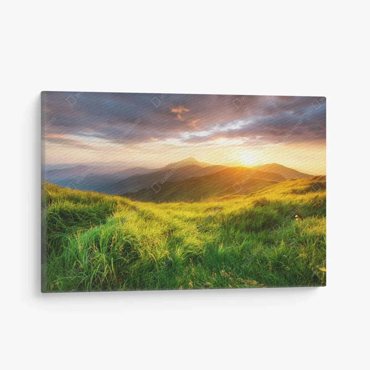 Cuadro en lienzo amanecer dorado en el valle montañoso – Pixers® Cuadro en lienzo amanecer dorado en el valle montañoso – Pixers®