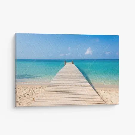 Cuadro en lienzo muelle hacia el mar turquesa – Pixers®