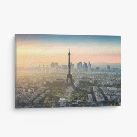 Cuadro en lienzo amanecer sobre la Torre Eiffel – Pixers®