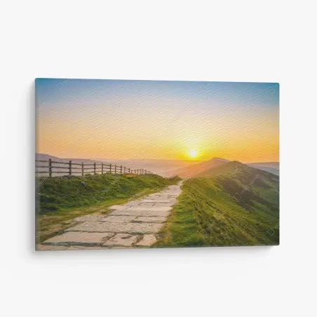 Cuadro en lienzo amanecer en el sendero de las colinas – Pixers®