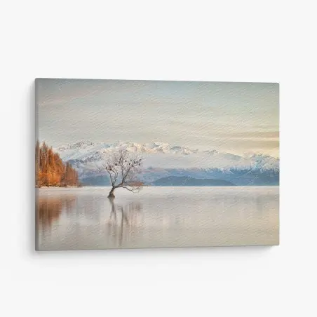 Cuadro en lienzo escena invernal en lago Wanaka – Pixers®