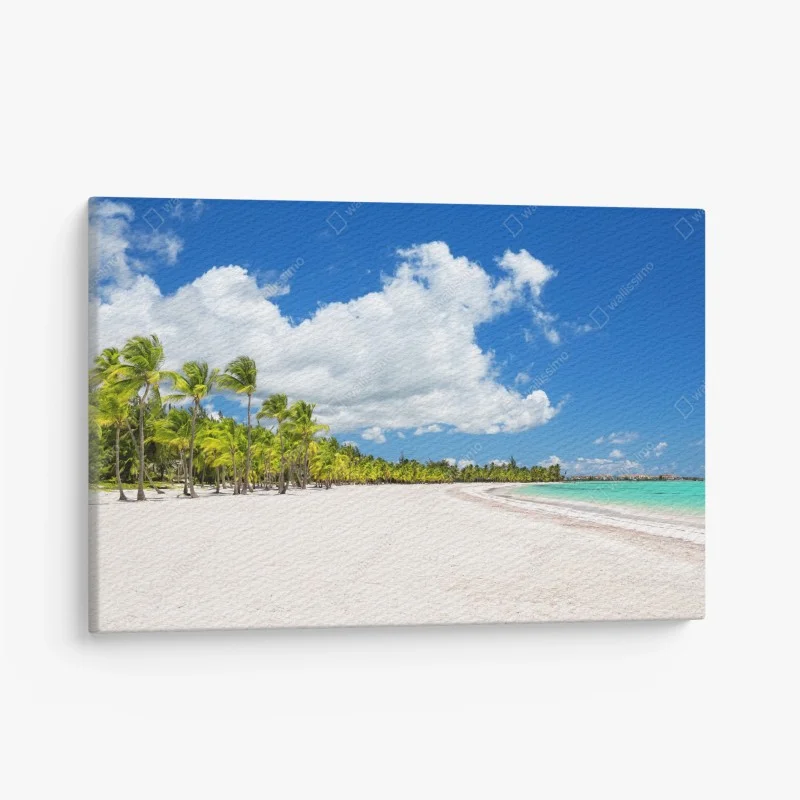 Cuadro en lienzo escena de playa tropical en Punta Cana