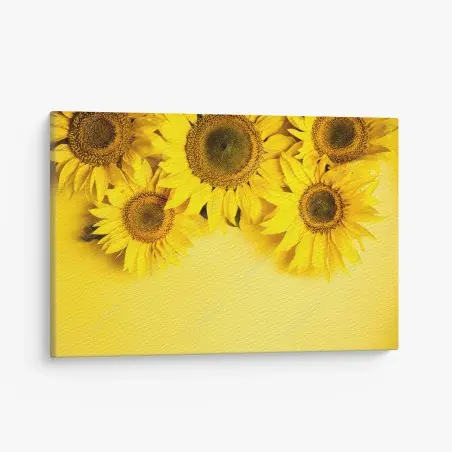 Cuadro en lienzo girasoles sobre fondo amarillo – Pixers®