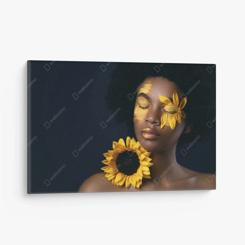 Cuadro en lienzo esencia solar: retrato artístico con girasol