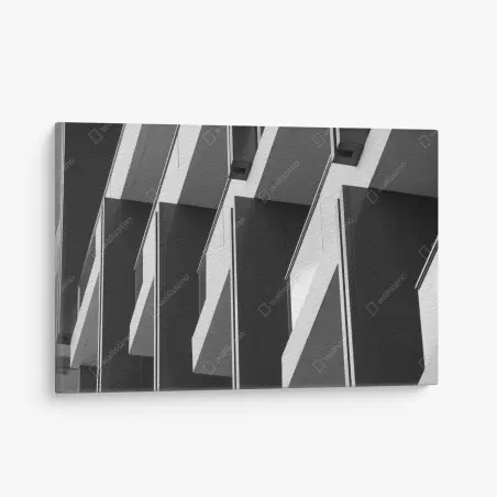 Cuadro en lienzo arquitectura minimalista en blanco y negro – Pixers®